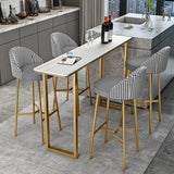 Modern Style Bar Table Set 1/2/5 Pcs Rectangular Stone Pub Set for Indoor