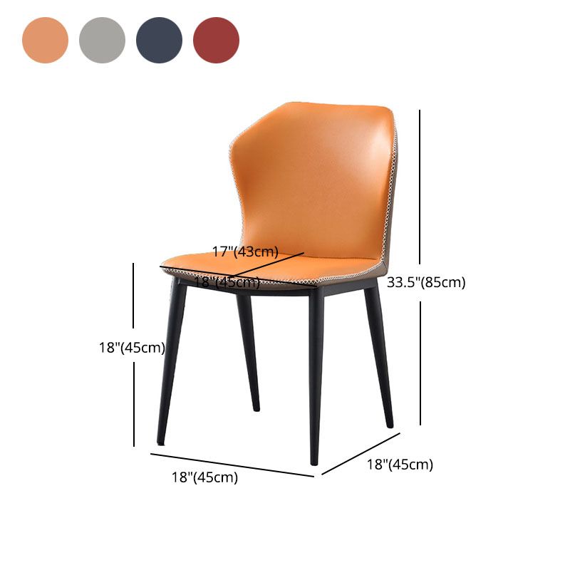ホームフェイクレザーダイニングチェアのためのインダストリアルスタイルウィングバックアームレスチェア