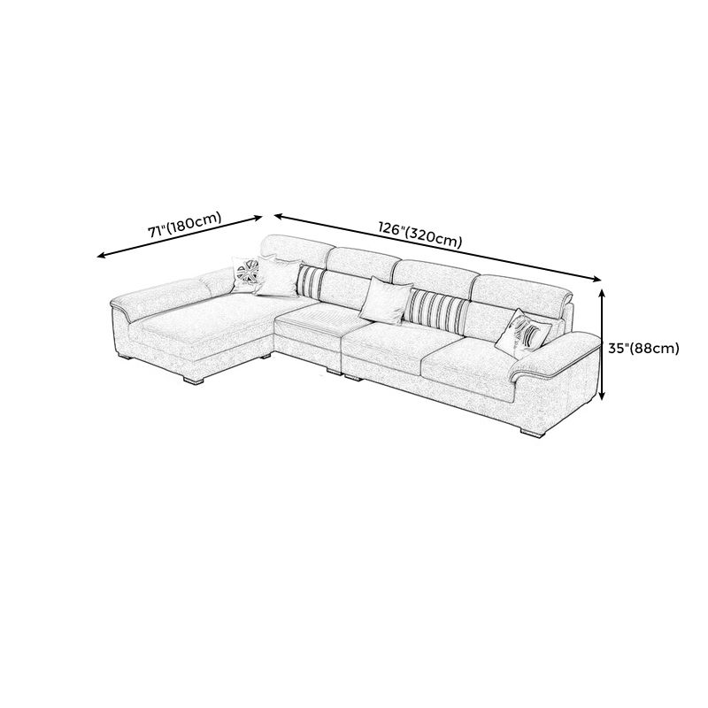Grey Contemporary Stain-Resistant Living Room L-Shape Right Hand Facing Sofa Clearhalo 'furn' 'furn_sectionals' 'Furniture' 'furniture_sectionals' 'kitchen' 'kitchen_sectionals' 'Living Room Furniture' 'Sectionals' 1200x1200_35bcb266-d563-49c2-ad31-a46e8ee6eb87