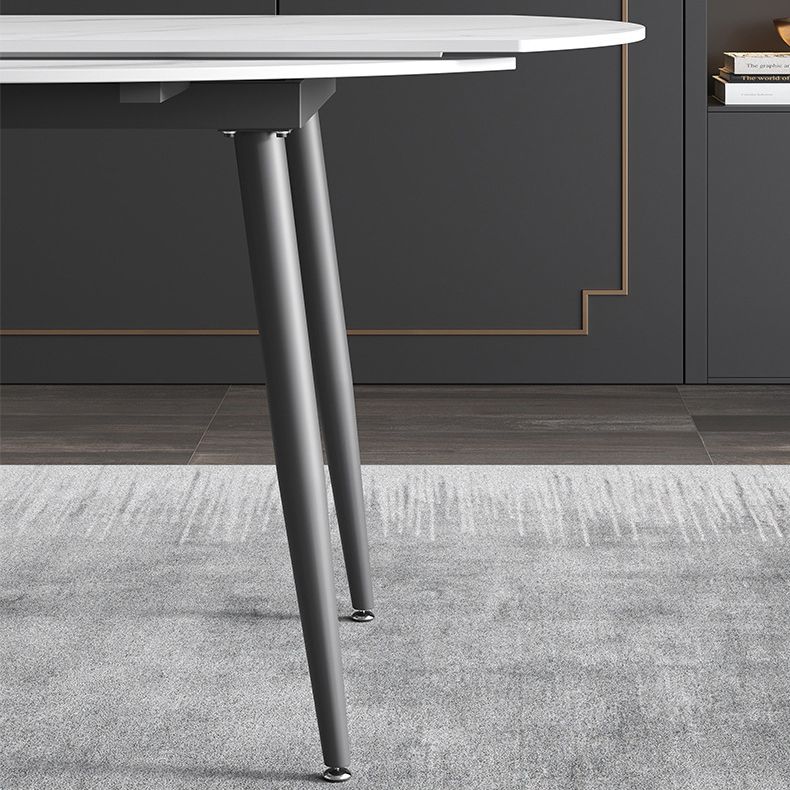Extendable Sintered Stone Top Round Table for Restaurant Modern Dining Table with 4 Legs Clearhalo ' dining_table' 'Dining Tables & Seating' 'Dining Tables' 'furn' 'furn_dining_table' 'Furniture' 'furniture_dining_table' 'Kitchen & Dining Furniture' 'kitchen&dining_furn' 'kitchen' 'kitchen_dining_table' 1200x1200_35bd79f7-3f92-448a-b8f8-ea46944820b4