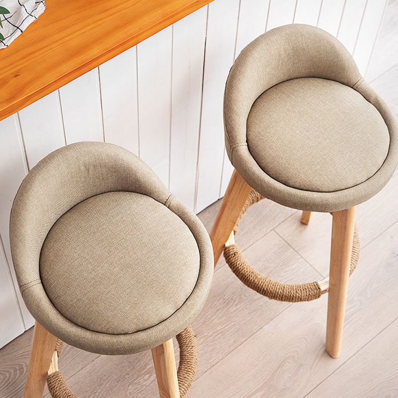 Scandinavian Restaurant Footrest Stool Matte Finish Upholstered Bar Stools Clearhalo 'Bar Furniture' 'Bar Stools' 'bar_stools' 'furn' 'furn_bar_stools' 'Furniture' 'furniture_bar_stools' 'Kitchen & Dining Furniture' 1200x1200_35bd8d2a-1339-4a05-9d81-001073e91300