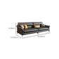 Glam Settee Genuine Leather Black Living Room Flared Arm Cushions Standard Sofa Clearhalo 'furn' 'furn_sofas' 'Furniture' 'Living Room Furniture' 'Sofa' 'sofas' 1200x1200_35be1f55-fe24-44c5-8119-49e8da53fa0f