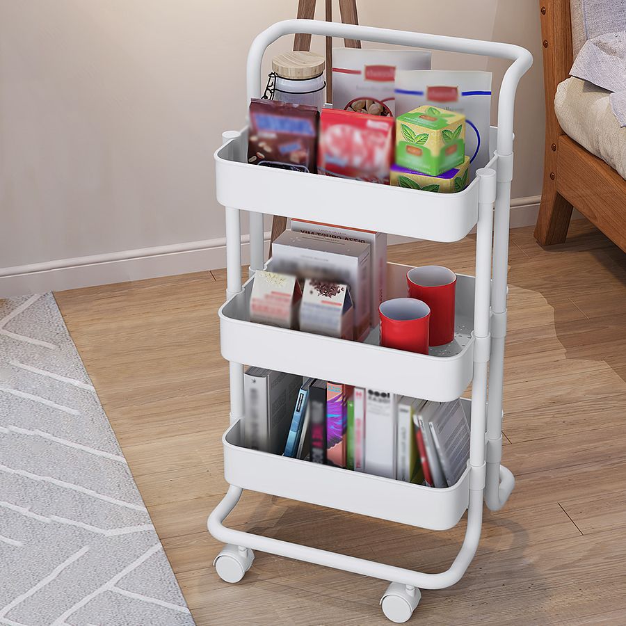 Metalen frame open etagere boekenplank moderne verticale boekenkast met caster wielen
