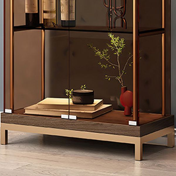 グラムキュリオキャビネットメタルガラスドアリビングルーム用ドア付きビュッフェキャビネット