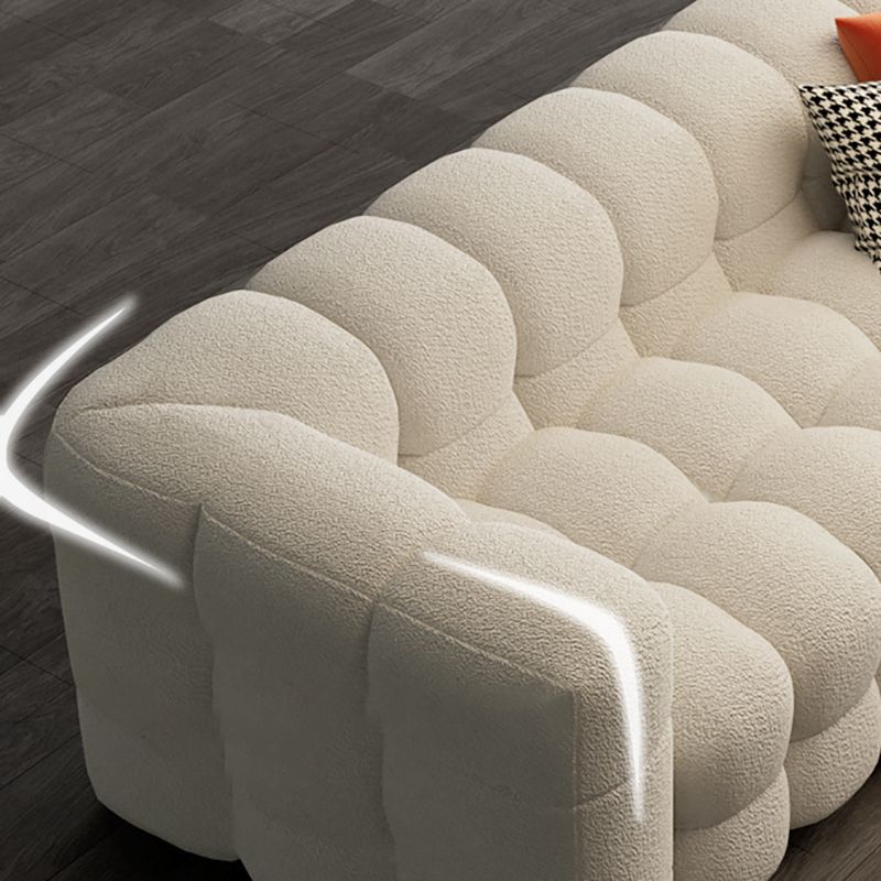 Canapé-lit scandinave de 40 "de large siège en tissu blanc avec oreillers