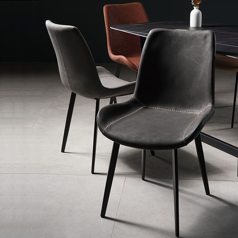 Contemporary Style Chairs Dining Armless Side Chairs with Metal Legs for Kitchen Clearhalo ' kitchen&dining_furn' 'Dining Chairs' 'Dining Tables & Seating' 'dining_chair' 'furn' 'furn_dining_chair' 'Furniture' 'furniture_dining_chair' 'Kitchen & Dining Furniture' 'kitchen' 1200x1200_35c128a1-10da-4fef-a37a-31ff555d5011