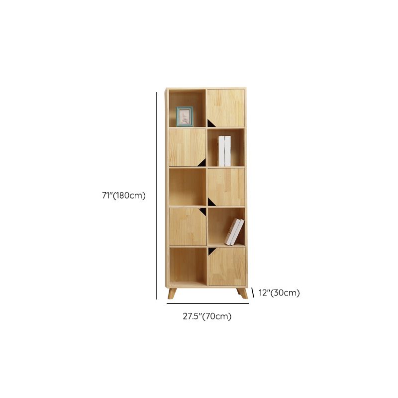 Modern Wooden Bookcase Standard Natural Closed Back Bookshelf