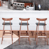 Scandinavian Restaurant Rubberwood Stool Matte Finish Upholstered Bar Stools Clearhalo 'Bar Furniture' 'Bar Stools' 'bar_stools' 'furn' 'furn_bar_stools' 'Furniture' 'furniture_bar_stools' 'Kitchen & Dining Furniture' 1200x1200_35c23518-ccad-480f-b05a-6594352cc533