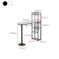 Glam Stone Juego de mesa de bar de 1/2/3 piezas, mesa de bar rectangular con patas de metal para cocina
