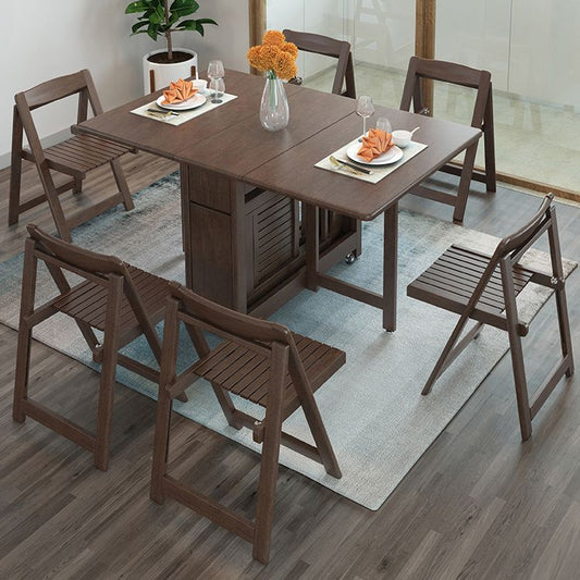 Standard Solid Wood Dining Set with Black Wood Space-Saving Design Legs for Dining Furniture Clearhalo 'Dining Room Sets' 'Dining Tables & Seating' 'dining_room_set' 'furn' 'furn_dining_room_set' 'Furniture' 'furniture_dining_room_set' 'Kitchen & Dining Furniture' 'kitchen&dining_furn' 'kitchen' 1200x1200_35c45c1b-88ed-466a-b826-18382e85933c