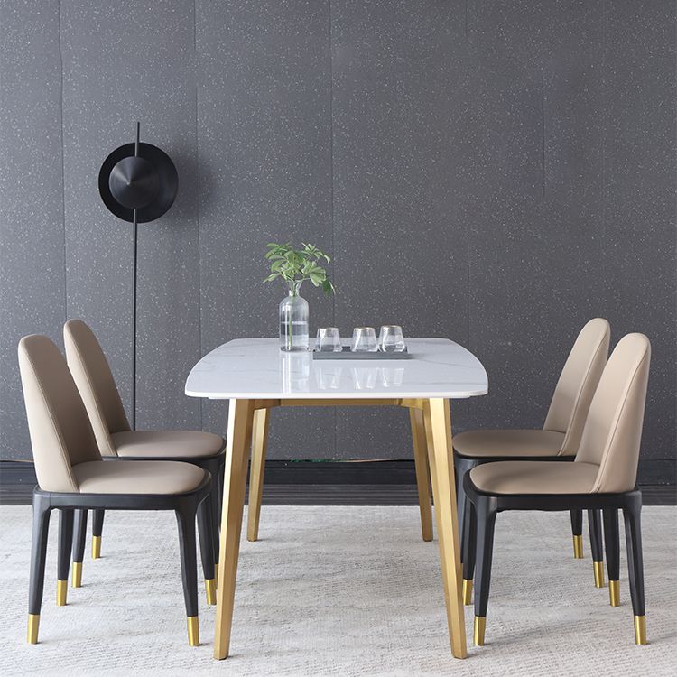 1/4/5/7 Pcs Metal Glam Dining Room Set with Rectangle Table Dining Set Clearhalo 'Dining Room Sets' 'Dining Tables & Seating' 'dining_room_set' 'furn' 'furn_dining_room_set' 'Furniture' 'furniture_dining_room_set' 'Kitchen & Dining Furniture' 'kitchen&dining_furn' 'kitchen' 1200x1200_35c5de64-4be5-4774-a2a9-e0f38063f9f1