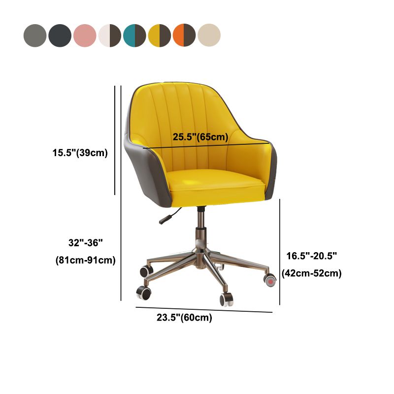 Contemporary Upholstered Arms Desk Chair Height-adjustable Office Chair Clearhalo 'furn' 'furn_office_chair' 'Furniture' 'Office Chairs' 'Office Furniture' 'office_chair' 1200x1200_35c71a74-094c-459f-bc6b-88c8dd9bd31e