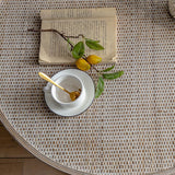 Table basse de rotin rond de campagne française