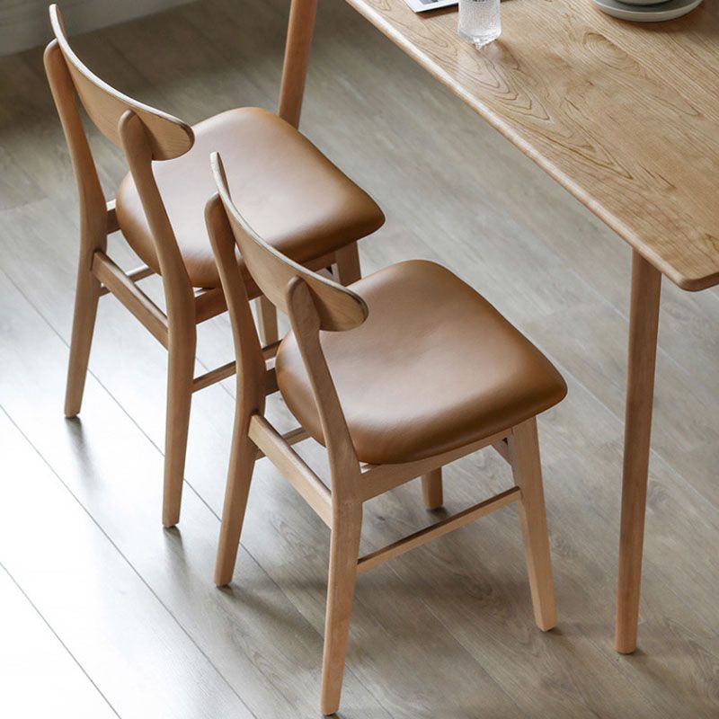 Contemporary Style Dining Chairs Armless Side Chairs with Wooden Legs Clearhalo 'Dining Chairs' 'Dining Tables & Seating' 'dining_chair' 'furn' 'furn_dining_chair' 'Furniture' 'furniture_dining_chair' 'Kitchen & Dining Furniture' 1200x1200_35ca01d9-1d18-40d8-ae33-6409de0eaa44