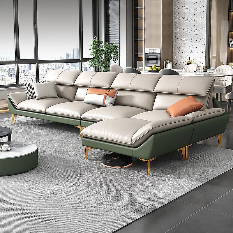 38.18" Tall Faux leather Contemporary Sectional Stain-Resistant Sectional Clearhalo 'furn' 'furn_sectionals' 'Furniture' 'Living Room Furniture' 'Sectionals' 1200x1200_35ca3c5d-f3da-486c-9de8-660e8bde1a05
