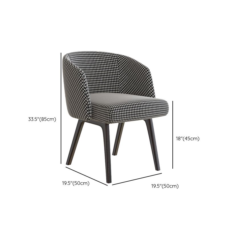 Sedia a braccio da pranzo in cucina contemporanea sedia imbottita con gambe in legno