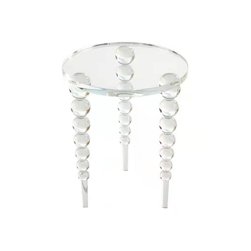 Glam 19.68" Tall 3 Legs End Table Round Acrylic Top Side Table