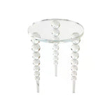 Glam 19.68" Tall 3 Legs End Table Round Acrylic Top Side Table