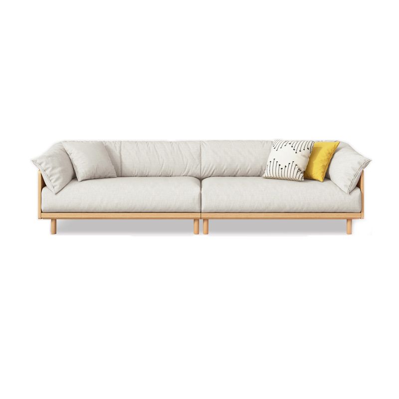 Scandinavian Tuxedo Arm Settee Cotton Blend Standard Sofa with Wooden Legs Clearhalo 'furn' 'furn_sofas' 'Furniture' 'furniture_sofas' 'Living Room Furniture' 'Sofa' 'sofas' 1200x1200_35cc807b-c112-4ed1-bc69-5715312adfa6