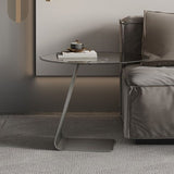 Tavolo di vetro rotondo a forma di forma C di metà secolo.