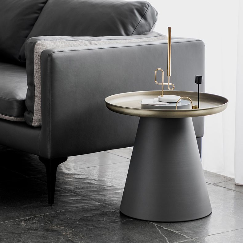 Mesa al final del pedestal de mediados de siglo Mesa lateral redonda para sala de estar