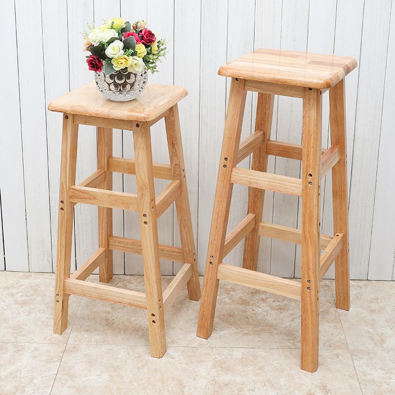 Modern Armless Backless Counter Stool Wood Household Bar Stool with Wooden Seat and Pedal Clearhalo 'Bar Furniture' 'Bar Stools' 'bar_stools' 'furn' 'furn_bar_stools' 'furniture_bar_stools' 'Kitchen & Dining Furniture' 'kitchen&dining_furn' 'kitchen' 'kitchen_furn' Furniture' 1200x1200_35cf6f5a-0789-4d26-bbf8-2877d79e9782
