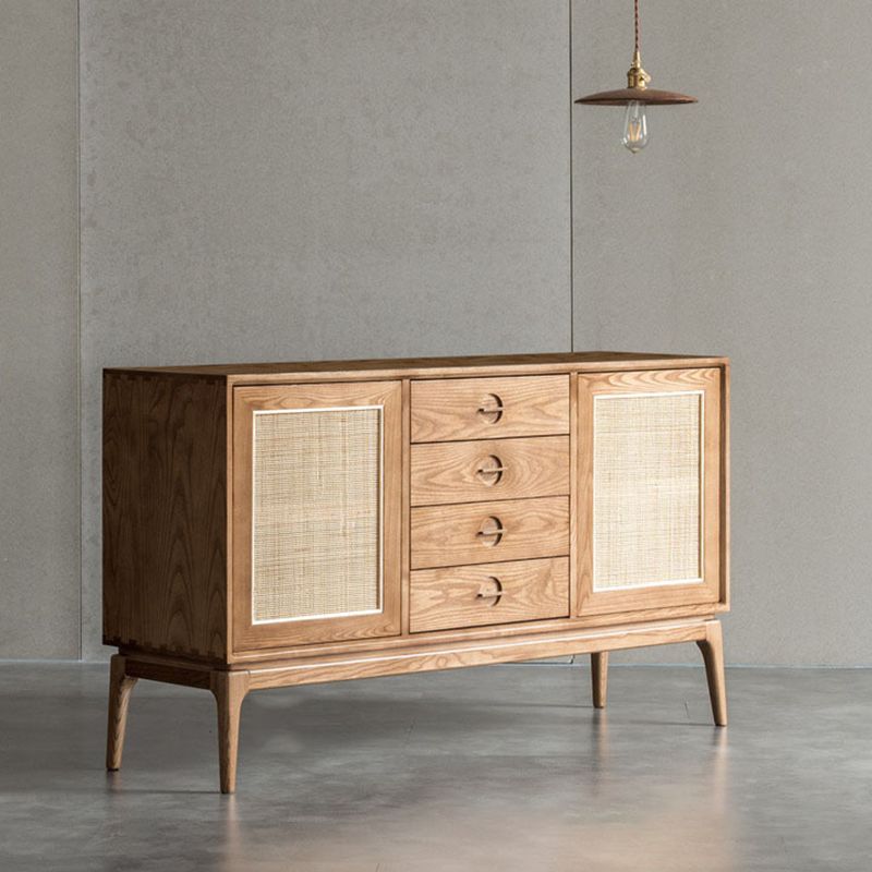 Modern Cabinet Solid Wood With Doors 4 - Drawer Rectangle Accent Cabinet Clearhalo 'Cabinets & Chests' 'cabinets_chests' 'furn' 'furn_cabinets_chests' 'Furniture' 'Living Room Furniture' 1200x1200_35cfa7cb-bae1-4075-a6fe-262e01de4d87