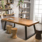 Rectangle Double Pedestal Table Industrial Solid Wood Kitchen Desk Clearhalo 'Dining Tables & Seating' 'Dining Tables' 'dining_table' 'furn' 'furn_dining_table' 'Furniture' 'Kitchen & Dining Furniture' 1200x1200_35d128a7-cbea-402e-ac8b-50c78aecbb15