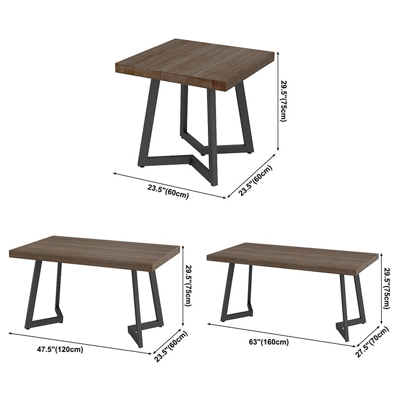 Industrial Style Sintered Stone Dinner Room Kitchen Table Brown Table with Black Frame Clearhalo ' dining_table' 'Dining Tables & Seating' 'Dining Tables' 'furn' 'furn_dining_table' 'Furniture' 'furniture_dining_table' 'Kitchen & Dining Furniture' 'kitchen&dining_furn' 'kitchen' 'kitchen_dining_table' 1200x1200_35d1aaaf-a36b-49cd-a3fa-b6bbbad28f65