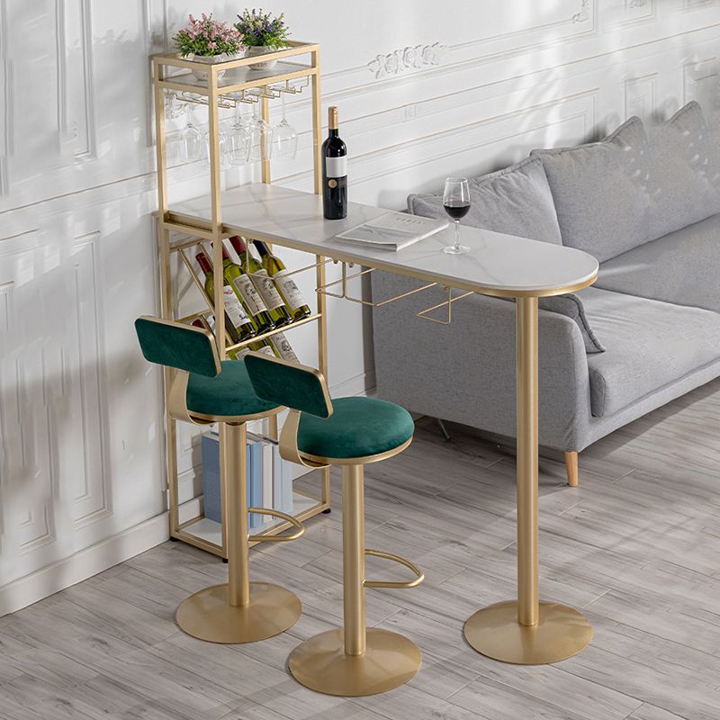 Wine Rack Modern Bistro Bar Desk Stone Bar Height Indoor Cocktail Table Clearhalo 'Bar Furniture' 'Bar Tables' 'bar_tables' 'furn' 'furn_bar_tables' 'Furniture' 'furniture_bar_tables' 'Kitchen & Dining Furniture' 1200x1200_35d233f9-1569-417d-9b54-b4ff02040bdc