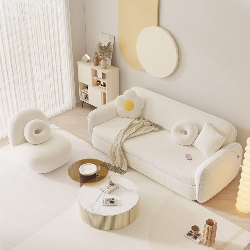 Canapé-lit de futon scandinave futon lit en bois et canapés convertibles en tissu en blanc