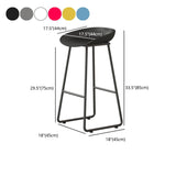 Modern Armless Backrest Counter Stool Iron Kitchen Bar Stool with Plastic Seat Clearhalo 'Bar Furniture' 'Bar Stools' 'bar_stools' 'furn' 'furn_bar_stools' 'furniture_bar_stools' 'Kitchen & Dining Furniture' 'kitchen&dining_furn' 'kitchen' 'kitchen_furn' Furniture' 1200x1200_35d34c2d-11c5-4ad3-9006-3b190e97e738