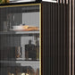 Porte in vetro in legno in stile glam Credenza a buffet con armadi
