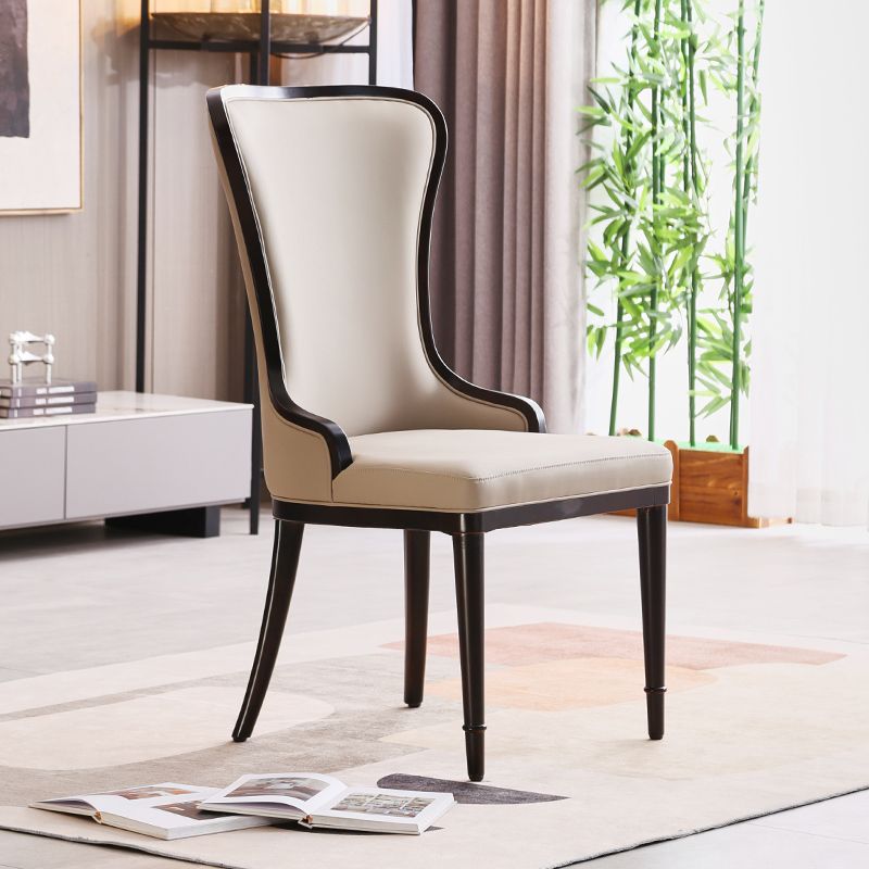 Nordic Style Side Chair Wooden Base Side Dining Chair for Living Room