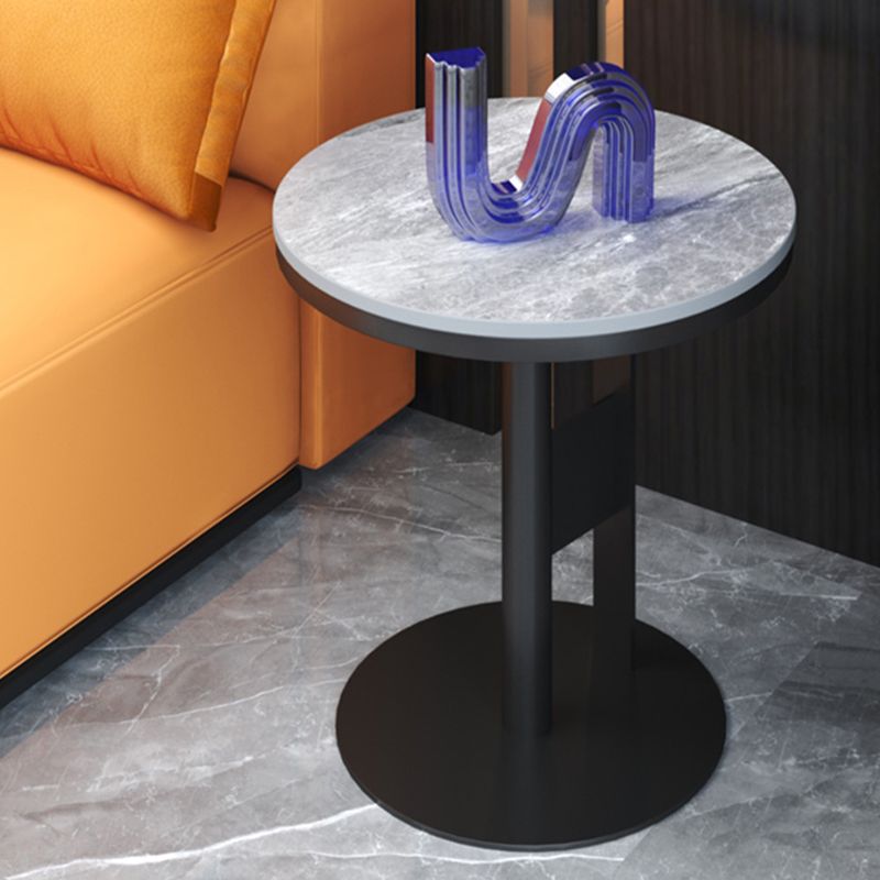 Modern Round Corner Table Slate Pedestal Side Table for Living Room Clearhalo 'Coffee & Accent Tables' 'End & Side Tables' 'end_side_tables' 'furn' 'furn_end_side_tables' 'Furniture' 'Living Room Furniture' 1200x1200_35d5c069-9b40-4f37-af76-00159a78ad77