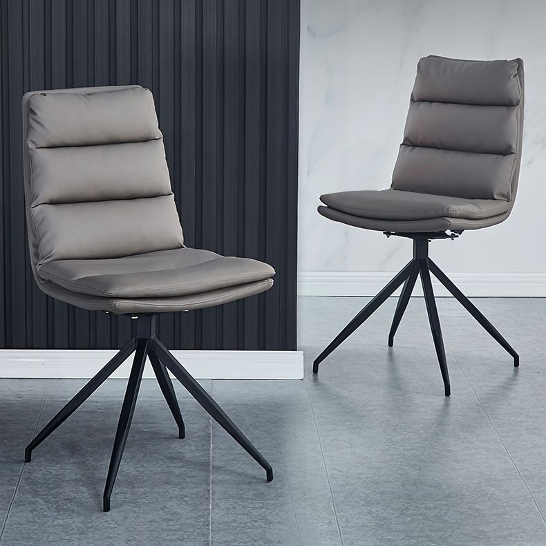 Scandinavian Upholstered Dining Chairs Solid Back Armless Side Chairs for Home Use Clearhalo ' kitchen&dining_furn' 'Dining Chairs' 'Dining Tables & Seating' 'dining_chair' 'furn' 'furn_dining_chair' 'Furniture' 'furniture_dining_chair' 'Kitchen & Dining Furniture' 'kitchen' 1200x1200_35d5f296-e5aa-4eff-9a2c-991eadbbba51