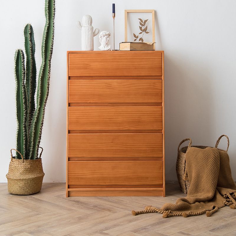 引き出し付き長方形の松のアクセントチェストモダンな胸27.56 "l