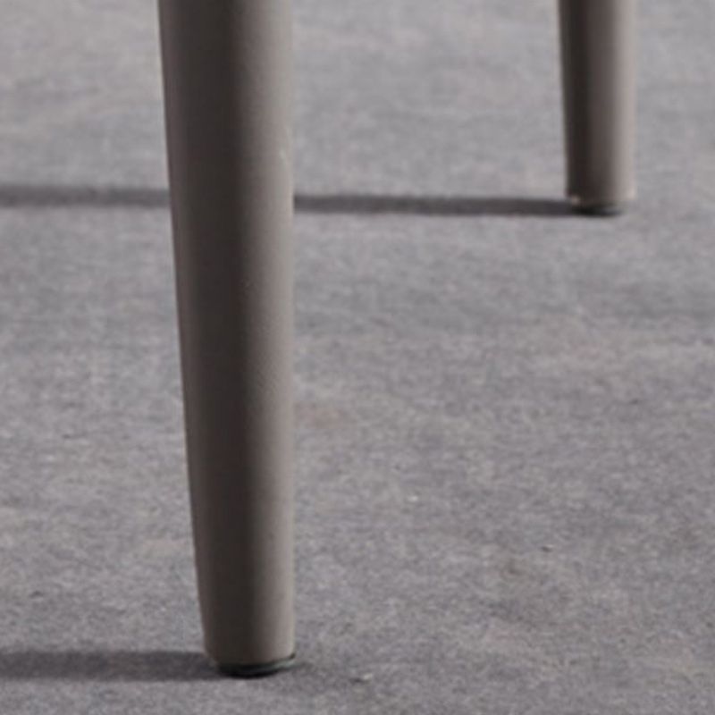 Eigentijdse faux lederen eetstoelen stoelen metalen armloze eetkamerstoelen