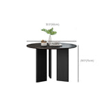 Table à manger ronde de style moderne Table à manger en bois massif en noir