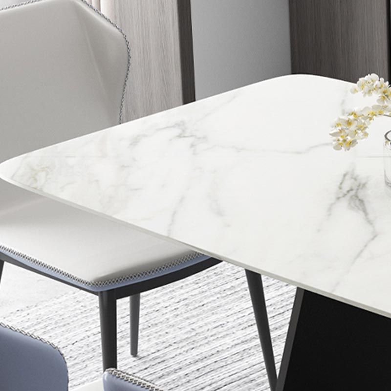 Modern Sintered Stone Top Dining Set Rectangular 1/4/5/7 Pieces Dining Room Table Set Clearhalo 'Dining Room Sets' 'Dining Tables & Seating' 'dining_room_set' 'furn' 'furn_dining_room_set' 'Furniture' 'Kitchen & Dining Furniture' 1200x1200_35d7acf2-85a0-49b3-a66f-65f0bfeeaf53