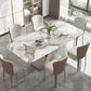 Glam Style Dinette Set for Dining Room 1/2/5/7 Pieces Glossy White Dining Table Set Clearhalo 'Dining Room Sets' 'Dining Tables & Seating' 'dining_room_set' 'furn' 'furn_dining_room_set' 'Furniture' 'Kitchen & Dining Furniture' 1200x1200_35d97116-a56f-48e5-bca8-60ac1b966c7c