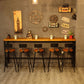 Solid Wood Bar Table Industrial Bar Dining Table with Black Trestle Base Clearhalo 'Bar Furniture' 'Bar Tables' 'bar_tables' 'furn' 'furn_bar_tables' 'Furniture' 'Kitchen & Dining Furniture' 1200x1200_35da4a35-c335-457a-b85c-18c28e4db9ec
