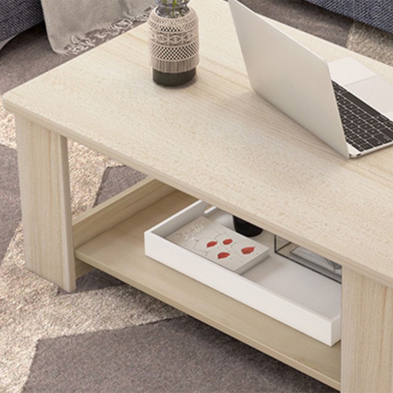 Rectangular 4 Legs Base Design Artificial Material Modern Style Coffee Table