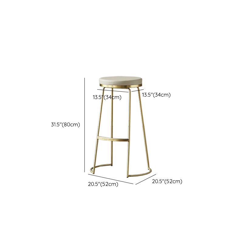 Modern Backless Counter Stool Upholstered Bar Stool with Metal Base Clearhalo 'Bar Furniture' 'Bar Stools' 'bar_stools' 'furn' 'furn_bar_stools' 'Furniture' 'Kitchen & Dining Furniture' 1200x1200_35dd8a7a-73ba-46f4-b6e4-48e4f1893f82
