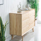 Traditional Horizontal Double Dresser Wood Storage 6 Drawers Dresser for Bedroom