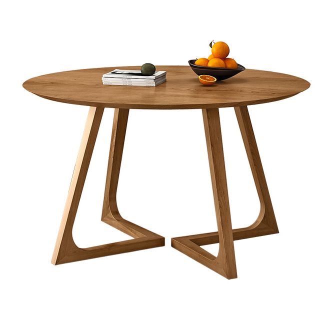 Contemporary Round Dining Table Pine Solid Wood Table with Double Pedestal for Home Kitchen Dinner Clearhalo ' dining_table' 'Dining Tables & Seating' 'Dining Tables' 'furn' 'furn_dining_table' 'Furniture' 'furniture_dining_table' 'Kitchen & Dining Furniture' 'kitchen&dining_furn' 'kitchen' 'kitchen_dining_table' 1200x1200_35e0644f-1d67-4b45-90a7-834916c4a3c6