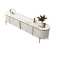 Glam Marble TV Stand Console Enclosed Storage TV Media Stand for Living Room