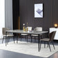 Glossy Gray Stone Dining Table Set 1/4/5/7 Pieces Modern Dinette Set for Kitchen