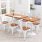 Solid Wood Industrial Dining Table Brown Top Table with White Frame for Dinning Room Clearhalo ' dining_table' 'Dining Tables & Seating' 'Dining Tables' 'furn' 'furn_dining_table' 'Furniture' 'furniture_dining_table' 'Kitchen & Dining Furniture' 'kitchen&dining_furn' 'kitchen' 'kitchen_dining_table' 1200x1200_35e2bac0-64ba-46a1-8a2f-118d327887be