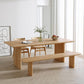 Modern Pine Wood Indoor Table for Restaurant Rectangle Dining Table with Double Pedestal Clearhalo 'Dining Tables & Seating' 'Dining Tables' 'dining_table' 'furn' 'furn_dining_table' 'Furniture' 'furniture_dining_table' 'Kitchen & Dining Furniture' 1200x1200_35e36da4-29be-41ee-8a77-1caf1e5d34d4